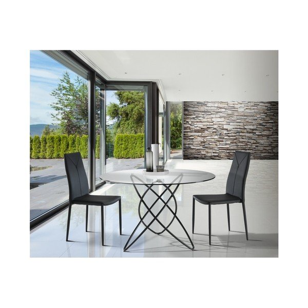 Valgomojo stalas su grūdinto stiklo stalviršiu Tomasucci Hula Hoop, ⌀ 120 cm-image-3
