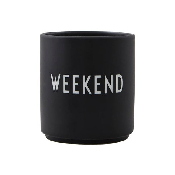 Iš porceliano  puodelis juodos spalvos 300 ml Weekend – Design Letters