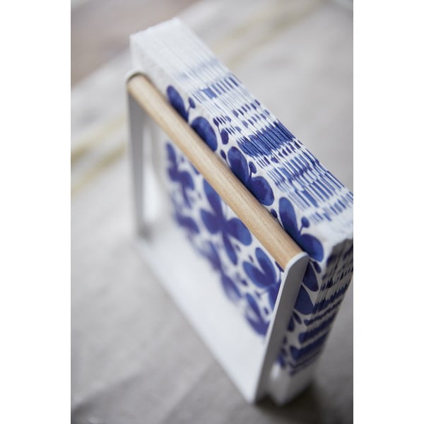 Baltas servetėlių laikiklis su bukmedžio mediena Yamazaki Tosca-image-2