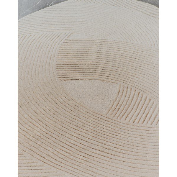 Rankų darbo kreminės spalvos iš vilnos kilimas 160x230 cm Domm – Kave Home-image-2