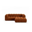 Kampinė sofa oranžinės spalvos (su dešiniuoju kampu) Lupine – Micadoni Home