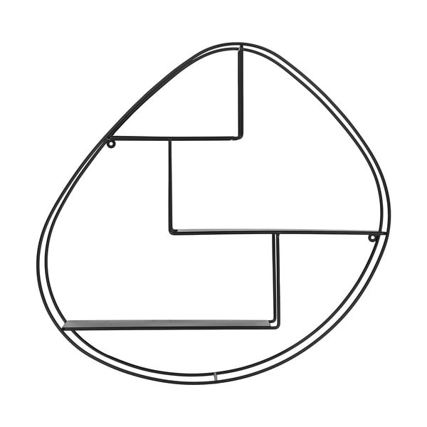 Iš metalo kelių aukštų sieninė lentyna juodos spalvos 60 cm Wrexham – House Nordic