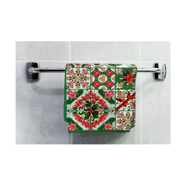 "Crido Consulting" Kalėdinis mozaikinis vonios rankšluostis, 170 x 80 cm