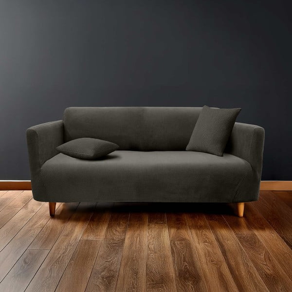 Antracito spalvos 3 sėdimos vietos įtempiamas sofai baldų apmušalas Sacha – douceur d'intérieur