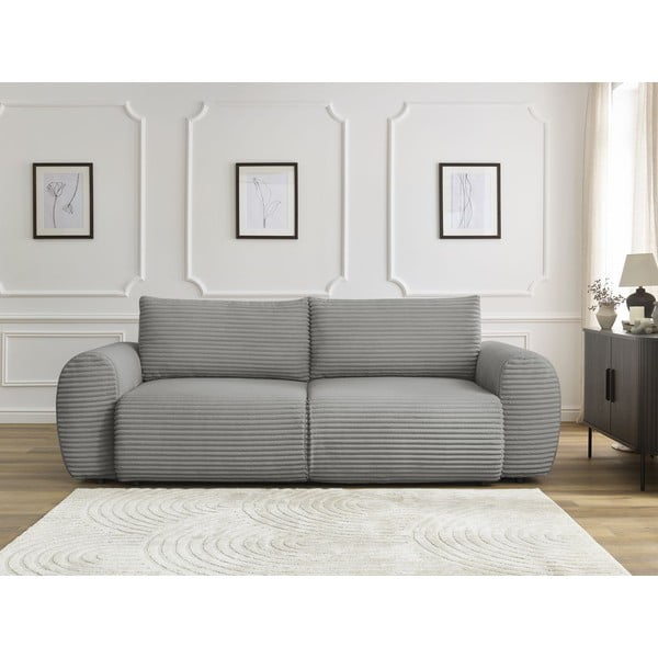 Iš kordinio velveto sulankstoma sofa tamsiai pilkos spalvos 257 cm Lucien – Bobochic Paris-image-1