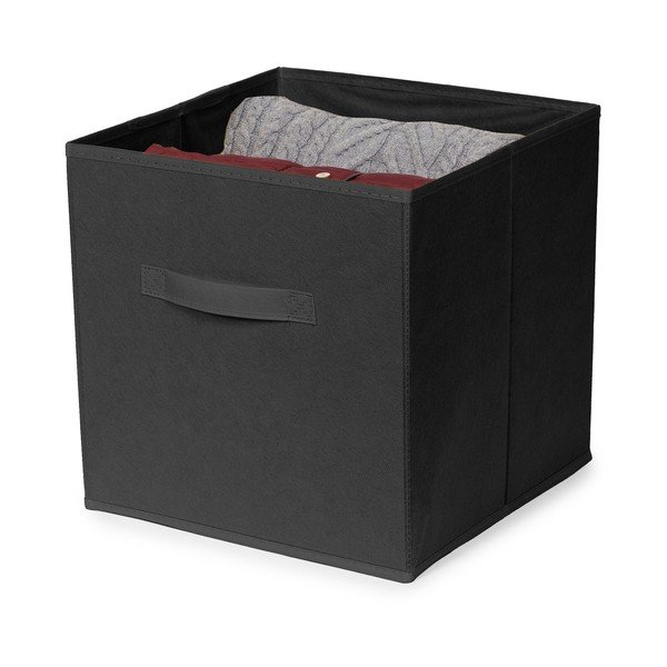 Juodos spalvos iš tekstilės daiktadėžė 31x31x31 cm – Compactor-image-2