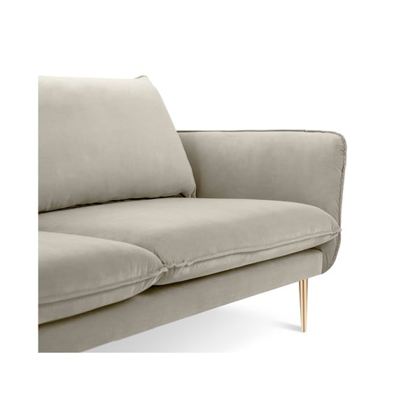 Smėlio spalvos aksominė sofa Cosmopolitan Design Florence,160 cm-image-3
