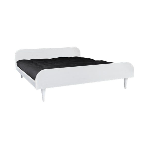 Pušies dvigulė lova su čiužiniu Karup Design Twist Comfort Mat White/Black, 140 x 200 cm