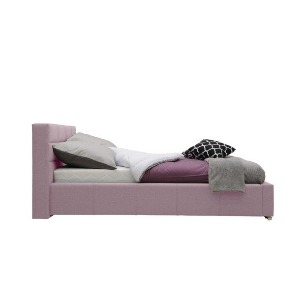 Šviesiai rožinė dvigulė lova Mazzini Beds Reve, 140 x 200 cm-image-2