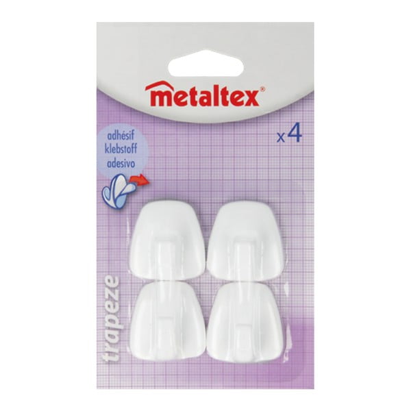 Su montavimu be gręžimo baltos spalvos iš plastiko kabliai 4 vnt. – Metaltex-image-2