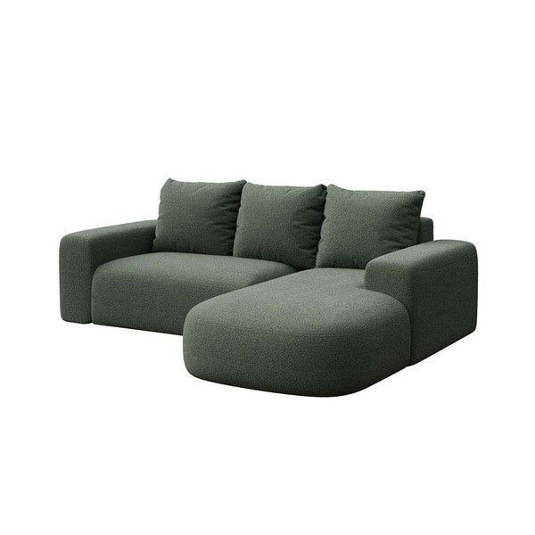 Žalios spalvos iš boucle kampinė sofa (su dešiniuoju kampu/su gultu) Monce – Rodier-image-2