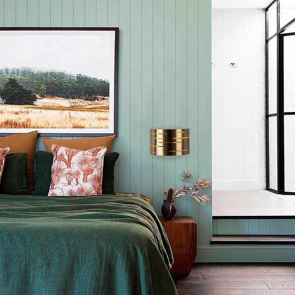 Sieninė lempa auksinės spalvos – Opviq lights-image-1