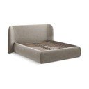 Taupe spalvos dvigulė lova audiniu dengta su sandėliavimo vieta su lovos grotelėmis 180x200 cm Hauke – Makamii