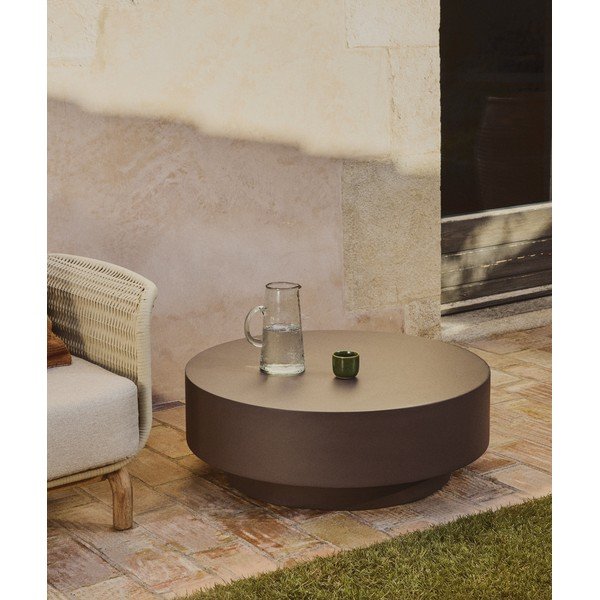 Iš betono apvalios formos sodo kavos staliukas ø 60 cm Garbet – Kave Home-image-1