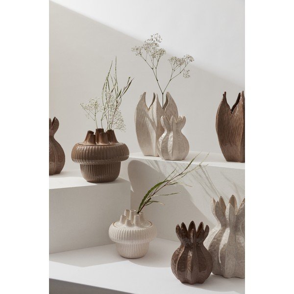 Taupe spalvos iš akmens masės vaza (aukštis 25,5 cm) Olyssia – Bizzotto-image-1
