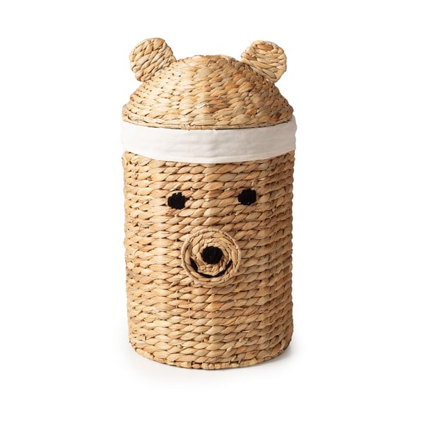 Iš vandens hiacinto vaikiškas krepšys natūralios spalvos ø 30x56 cm Bear – Compactor
