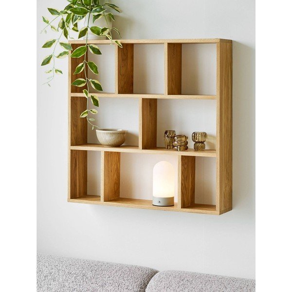 Baltos spalvos/taupe spalvos iš metalo stalinis šviestuvas (aukštis 18 cm) su plastikiniu gaubtu Ashford – House Nordic-image-1