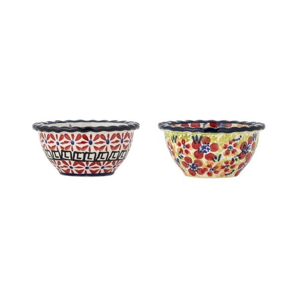 Skirta serviravimui raudonos spalvos iš akmens masės maži dubenys 2 vnt. 95 ml Florist – Bloomingville