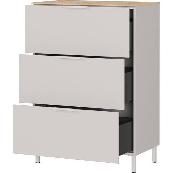 Kreminės spalvos matinis spintelė 68x98x40 cm Savoca – Germania-image-4