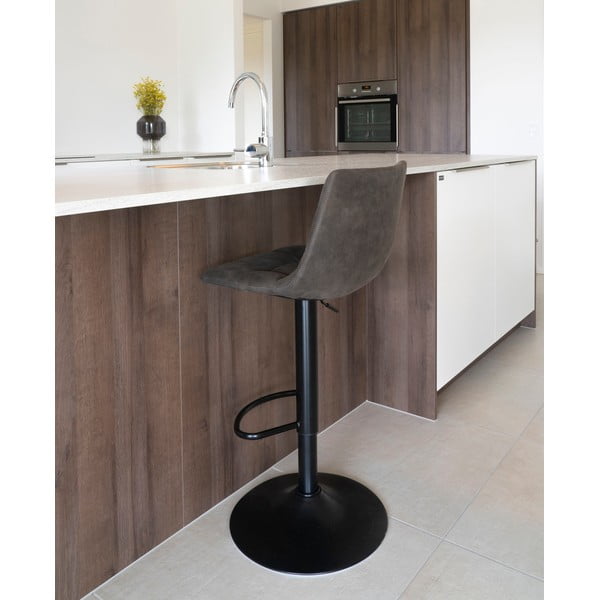 Tamsiai pilkos spalvos iš audinio baro taburėtės reguliuojamo aukščio 2 vnt. (sėdynės aukštis 63 cm) Middelfart – House Nordic-image-1