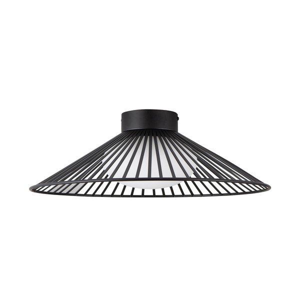 Matinės juodos spalvos iš metalo lubinis šviestuvas LED su stiklo gaubtu Brume – Nova Luce