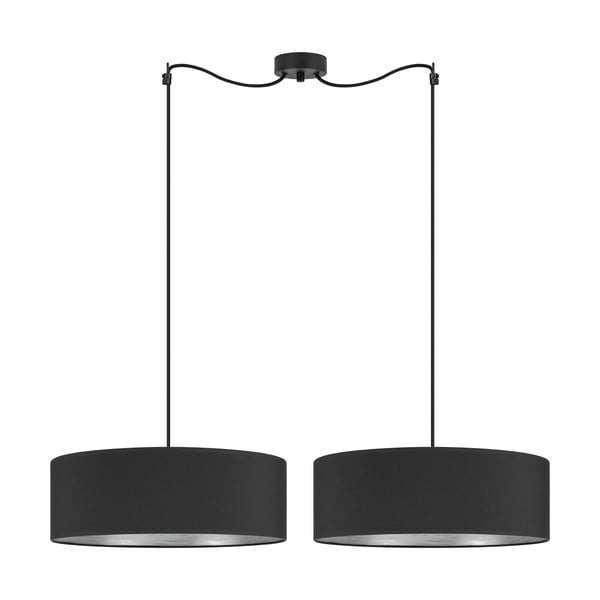 Juodas dviejų dalių pakabinamas šviestuvas su sidabro spalvos detalėmis Sotto Luce Tres XL, ⌀ 45 cm