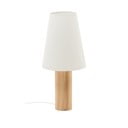 Pastatomas šviestuvas baltos spalvos/natūralios spalvos (aukštis 110 cm) su tekstiliniu gaubtu Marga – Kave Home