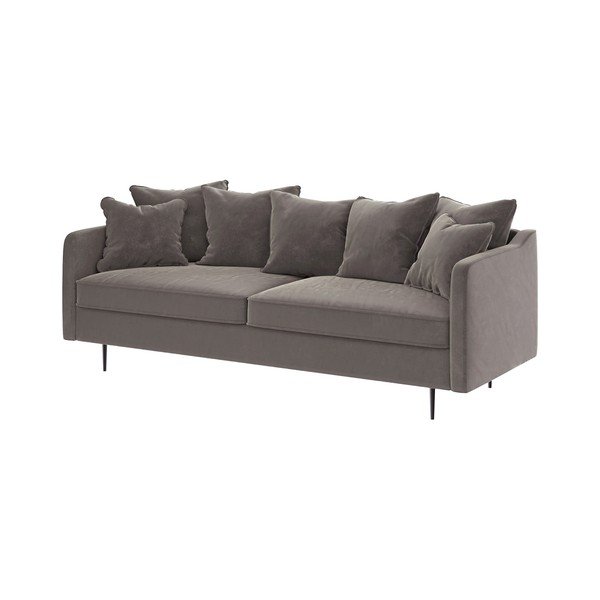 Pilkos spalvos aksominė sofa Ghado Esme, 214 cm-image-2