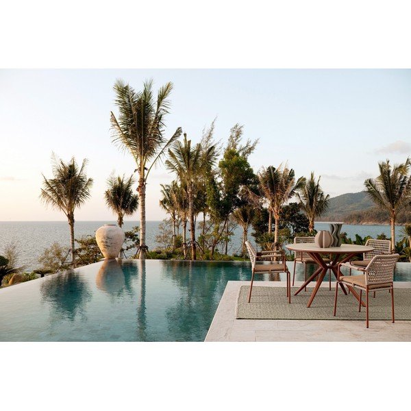 Apvalios formos sodo valgomojo stalas su akmens stalviršiu ø 120 cm Cabas – Bizzotto-image-1