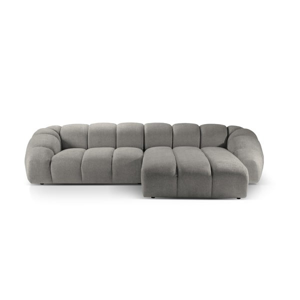 Kampinė sofa šviesiai pilkos spalvos (su dešiniuoju kampu) Diana – Micadoni 