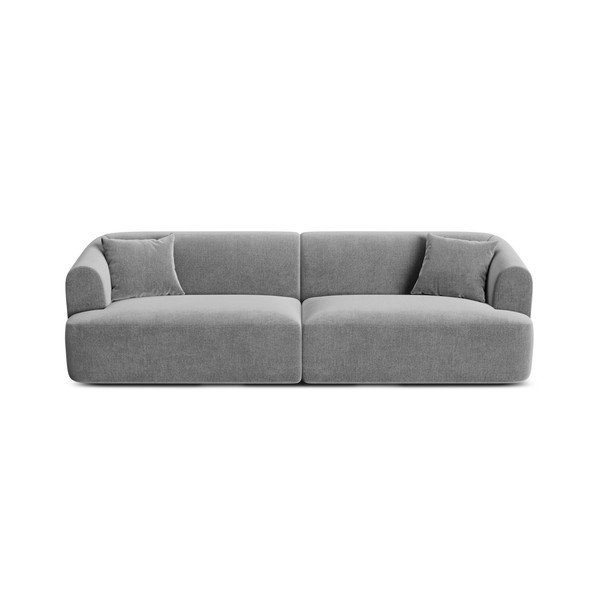 Šviesiai pilkos spalvos sofa iš velveto 255 cm Campi – Cosmopolitan Design