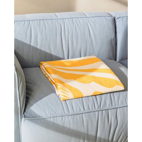 Geltonos spalvos antklodė ir pledas 165x200 cm Lino – noo.ma-image-4