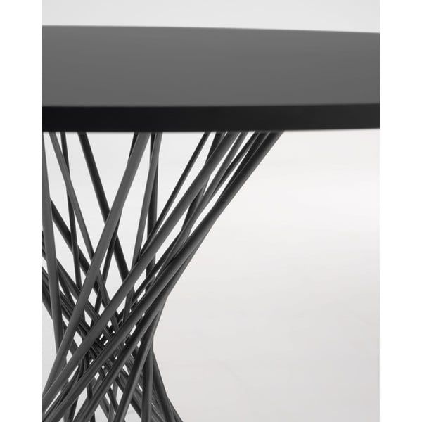 Apvalios formos valgomojo stalas juodos spalvos su juodu stalviršiu ø 120 cm Niut – Kave Home-image-2