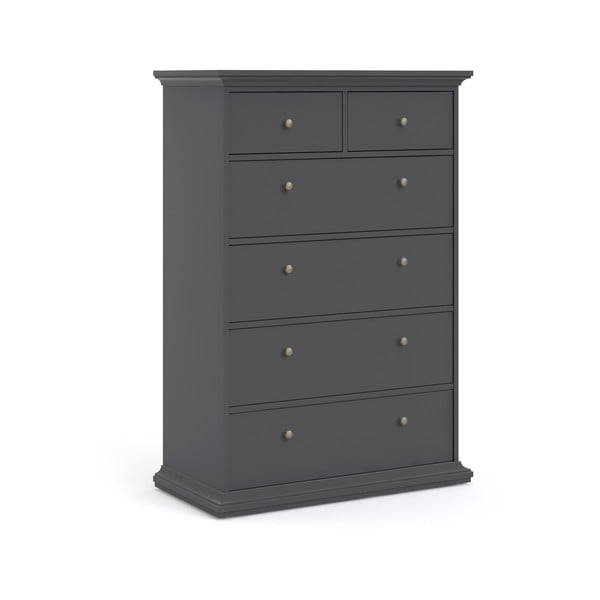 Aukšta šoninė spintelė pilkos spalvos 96x140 cm Paris – Tvilum-image-2