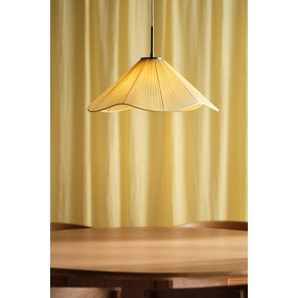 Geltonos spalvos iš tekstilės kabantis šviestuvas ø 50 cm Lunaria – Jotex-image-1