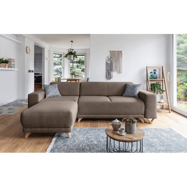 Rudos spalvos sulankstoma/su sandėliavimo vieta kampinė sofa Classy Sophie – Miuform-image-1
