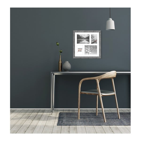 Pilkas rėmelis 4 nuotraukoms Styler Yellowstone, 39 x 39 cm-image-1