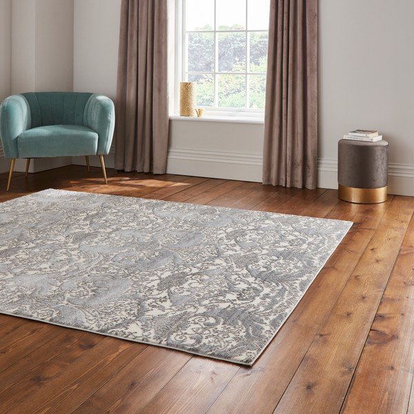 Pilkos spalvos/kreminės spalvos kilimas 160x235 cm Imperial Grey – Think Rugs-image-2
