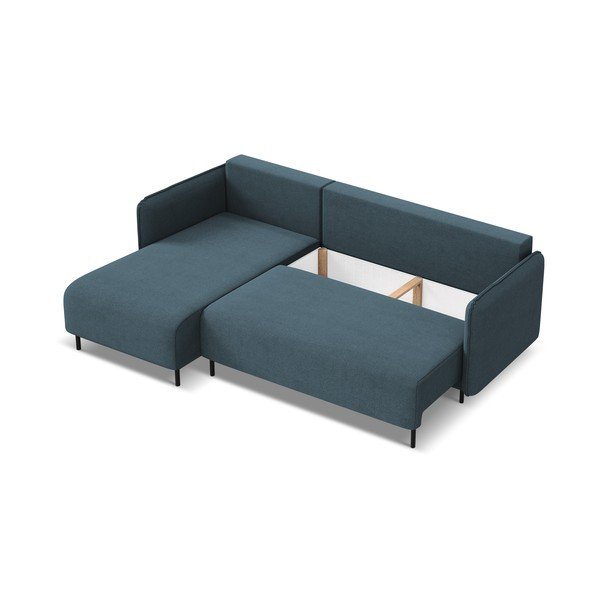 Mėlynos spalvos sulankstoma/su sandėliavimo vieta kampinė sofa (su kairiuoju kampu) Luana – Makamii-image-3