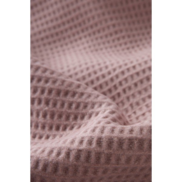 Rožinės spalvos iš medvilnės mišinio antklodė ir pledas 140x180 cm Basics Waffle – Euromant-image-2