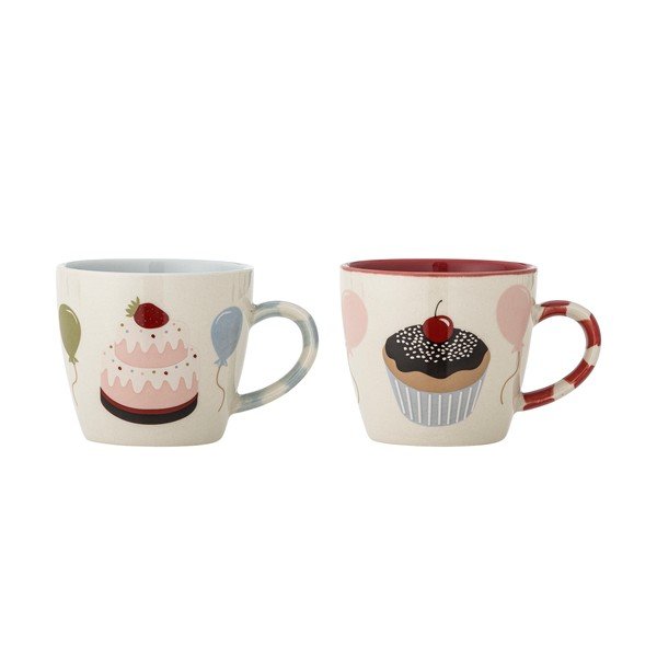 Kreminės spalvos iš akmens masės vaikiški puodeliai 2 vnt. 200 ml Darby – Bloomingville Mini