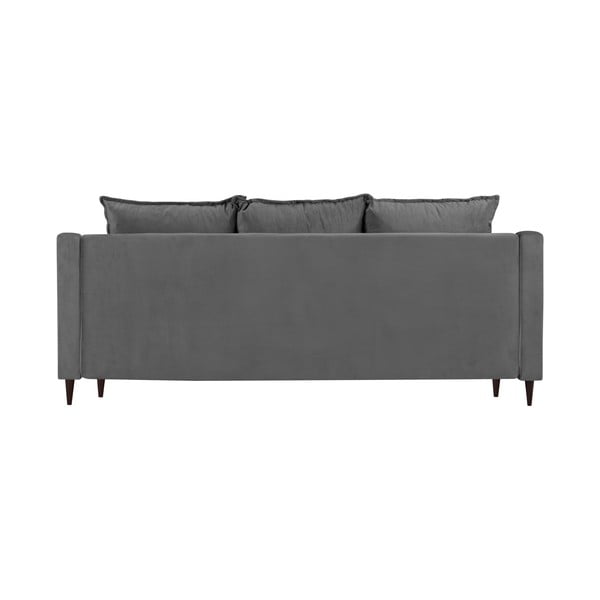 Pilka aksominė sofa-lova su patalynės dėže Mazzini Sofas Freesia, 215 cm-image-3
