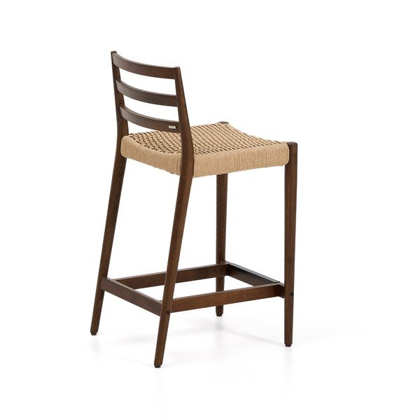 Rudos spalvos/natūralios spalvos iš ąžuolo masyvo baro taburetė (sėdynės aukštis 65 cm) Analy – Kave Home-image-4