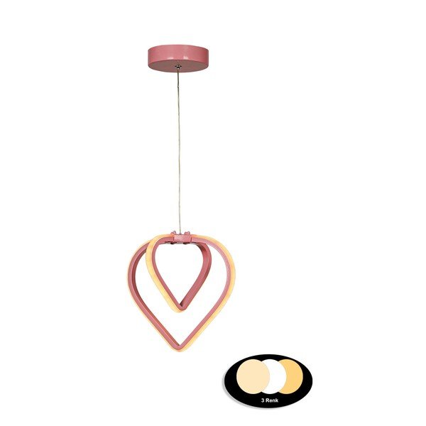 Rožinės spalvos iš metalo kabantis šviestuvas LED ø 22 cm Sevinc – Squid Lighting-image-2