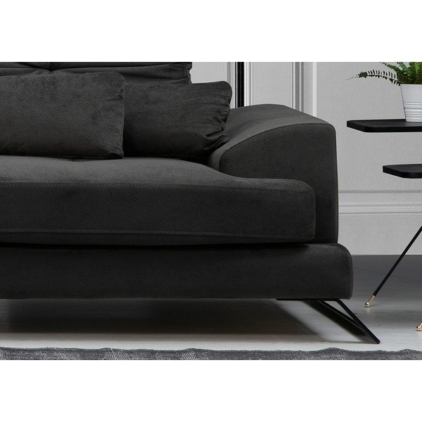 Kampinė sofa tamsiai pilkos spalvos (su kairiuoju kampu) Frido – Balcab Home-image-4