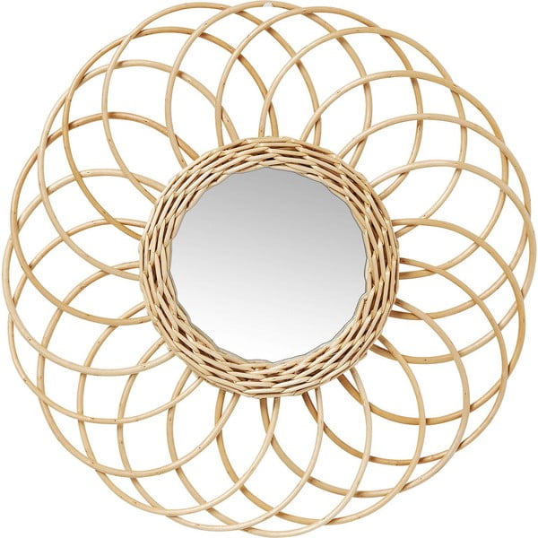 Sieninis veidrodis su rotango rėmu Kare Design Swing, Ø 34 cm-image-1
