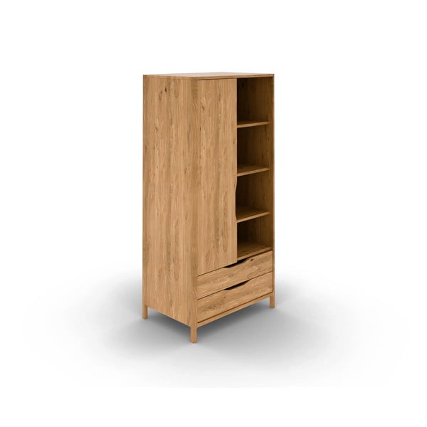 Iš ąžuolo masyvo drabužių spinta natūralios spalvos 90x188 cm Twig – The Beds-image-2