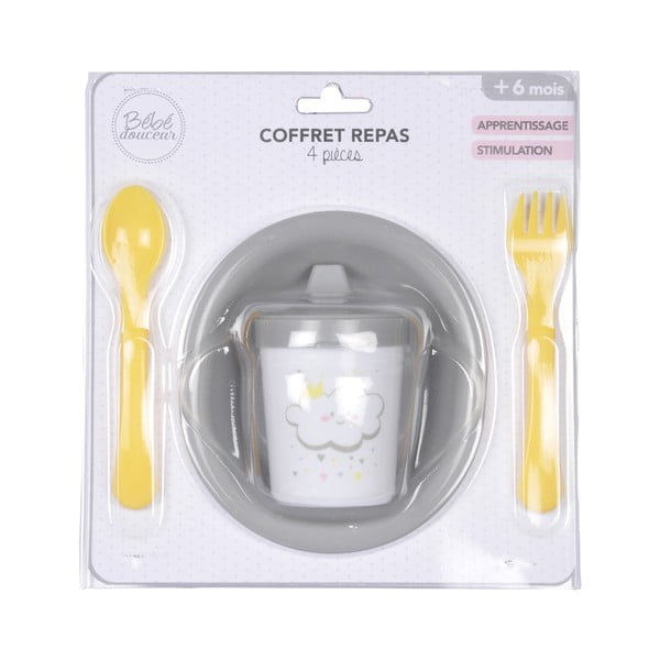 Plastikiniai vaikiški valgomojo rinkiniai 4 vnt. Cloud – Bébé Douceur-image-1