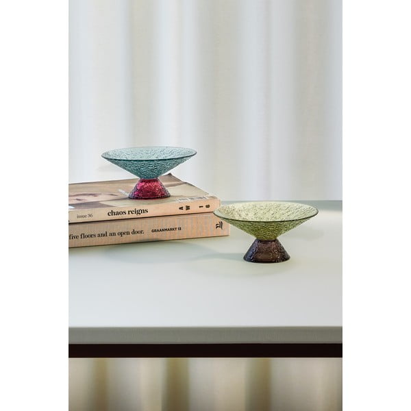 Iš stiklo  dubuo žalios spalvos/rudos spalvos vaisių dubuo ø 15 cm Bonbon – Hübsch-image-3