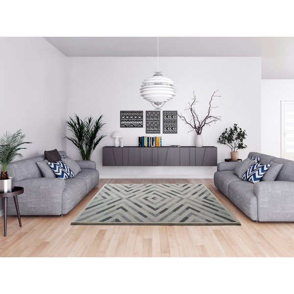 Pilkas kilimas Universal Dream Geo, 80 x 150 cm-image-1
